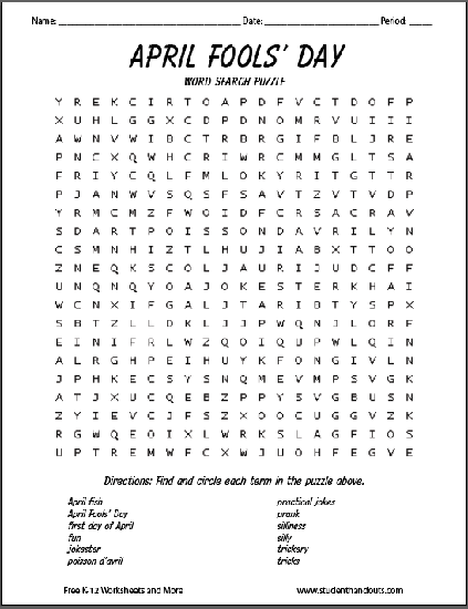 Free April Fools Day Worksheets Worksheets Library