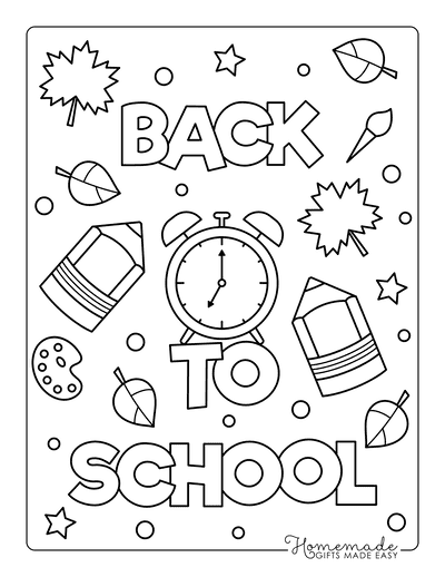 Free Back To School Coloring Pages For Kids Printable PDFs 