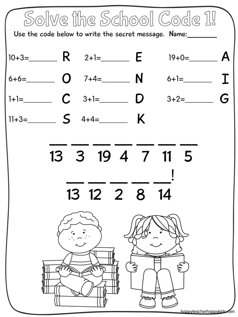 Free Back To School Math Codes Happy Teacher Happy Kids