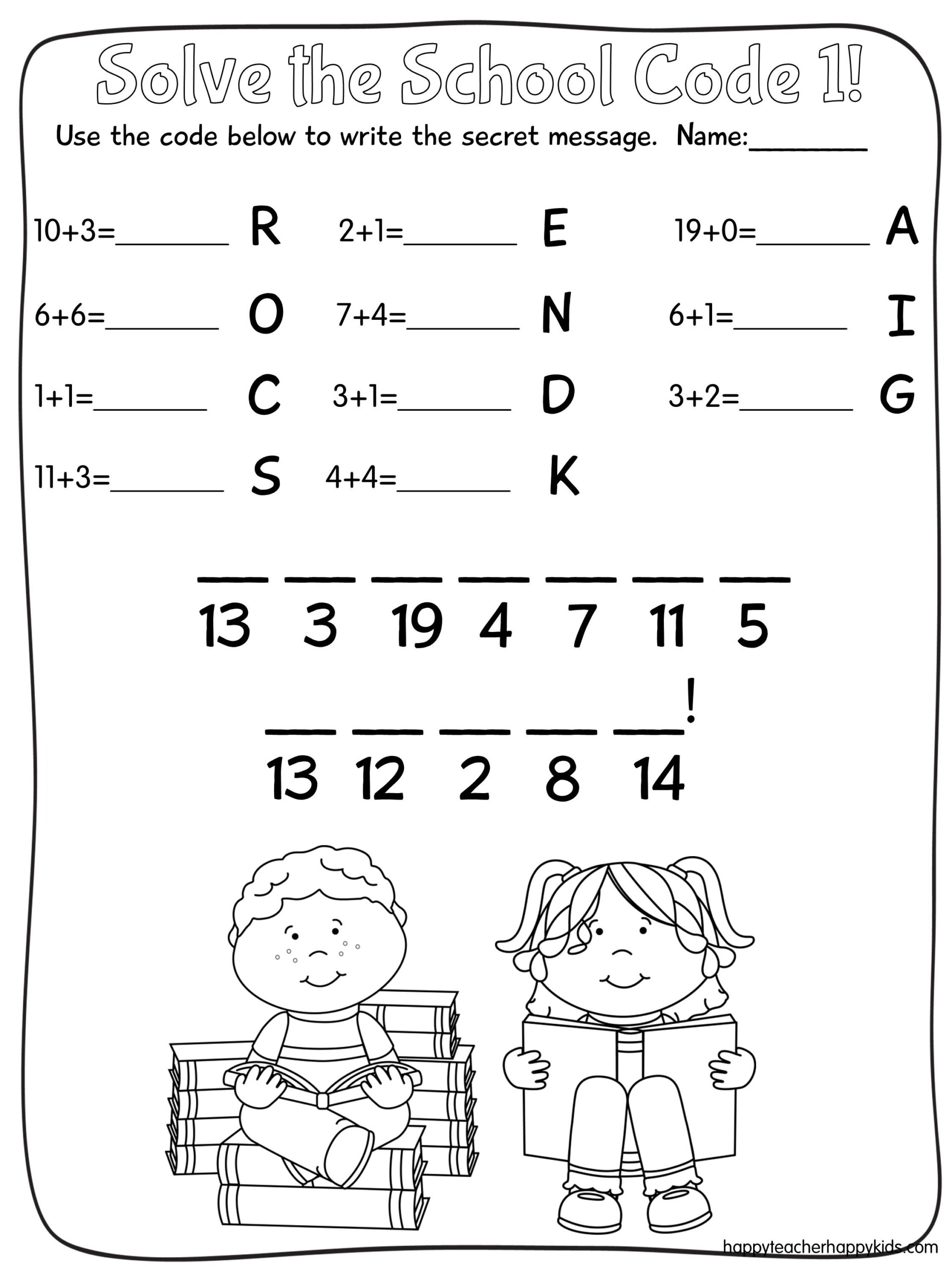 Free Back To School Math Codes Happy Teacher Happy Kids