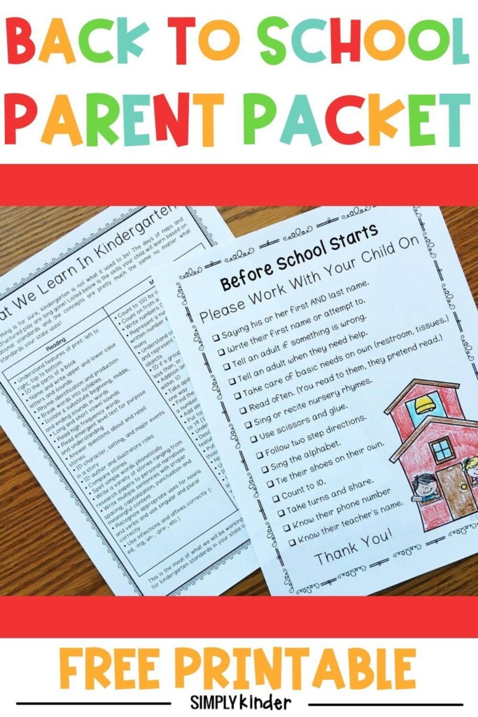 Free Back To School Parent Packet Artofit