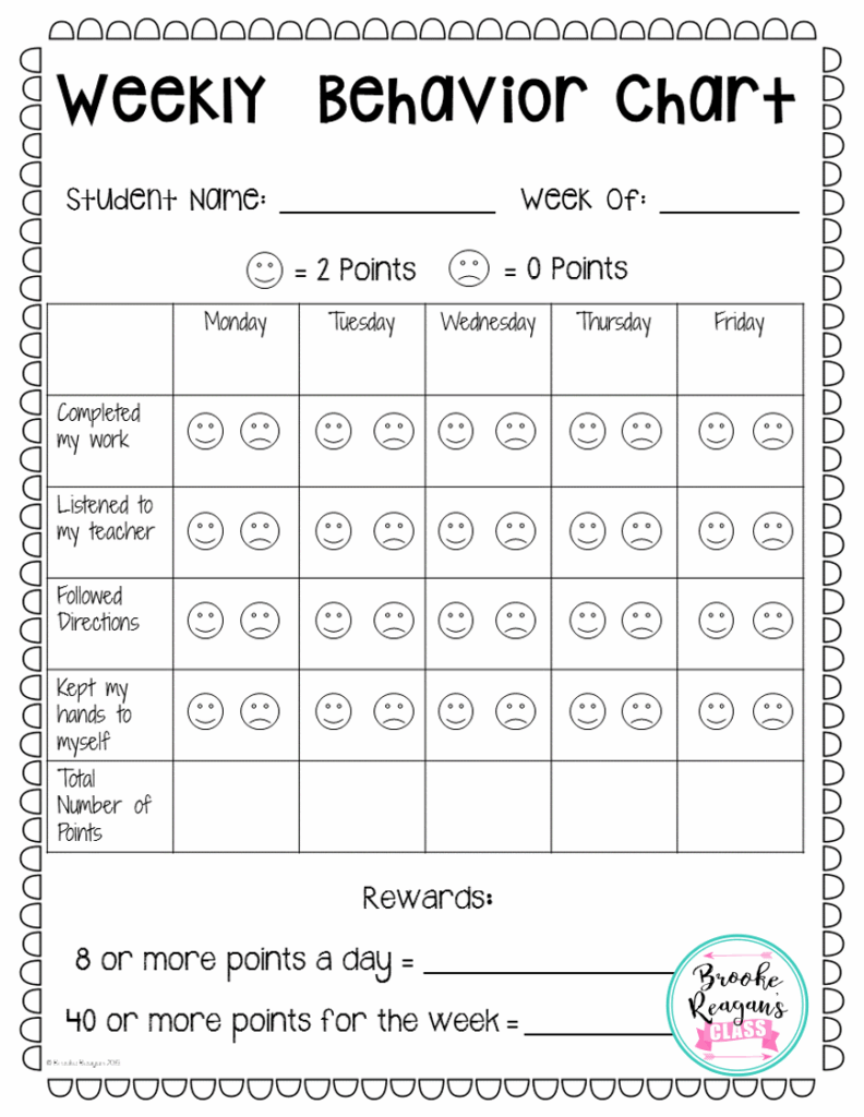 Free Behavioral Sheets For Kids