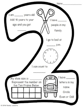 Free First Day Of Back To School Activity 2nd Grade Math All About Me 