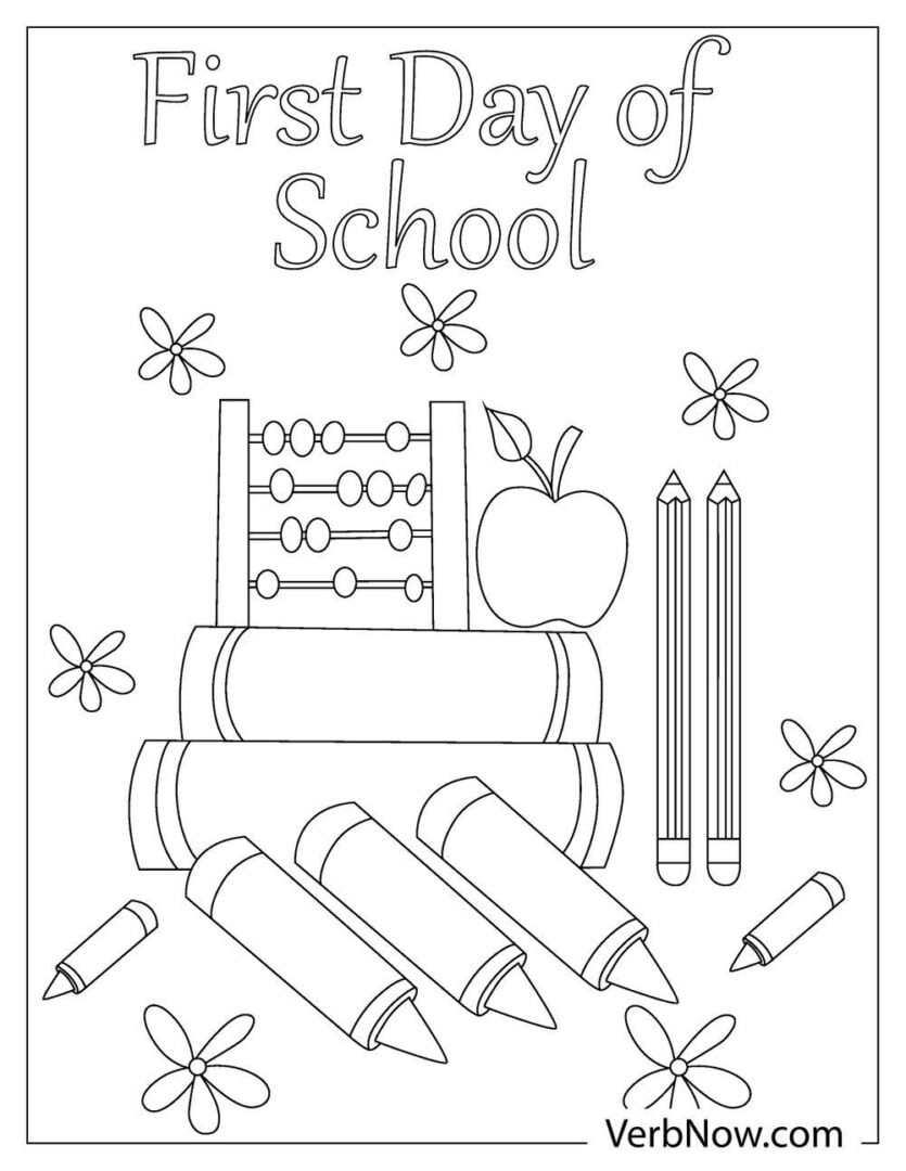 Free FIRST DAY OF SCHOOL Coloring Pages For Download Printable PDF