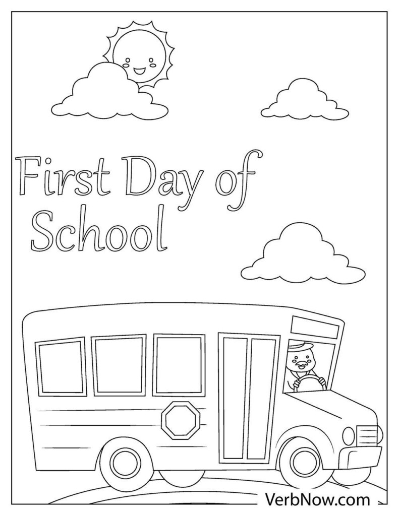 Free FIRST DAY OF SCHOOL Coloring Pages For Download Printable PDF 