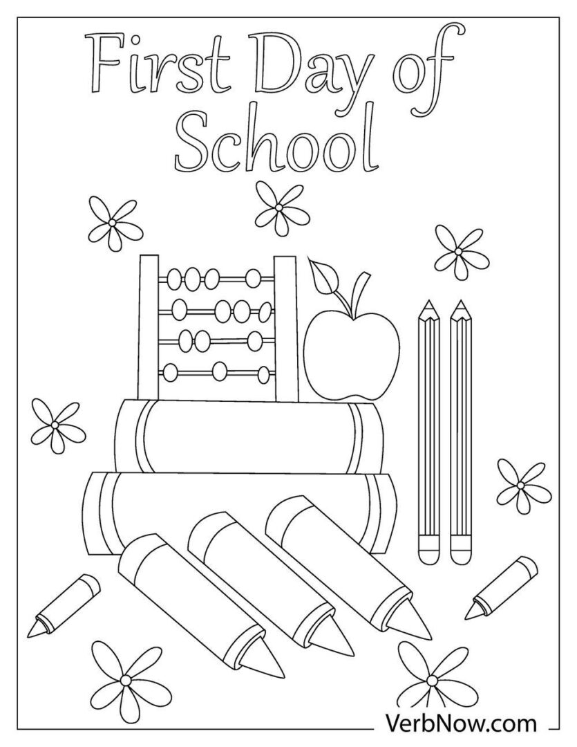 Free FIRST DAY OF SCHOOL Coloring Pages For Download Printable PDF
