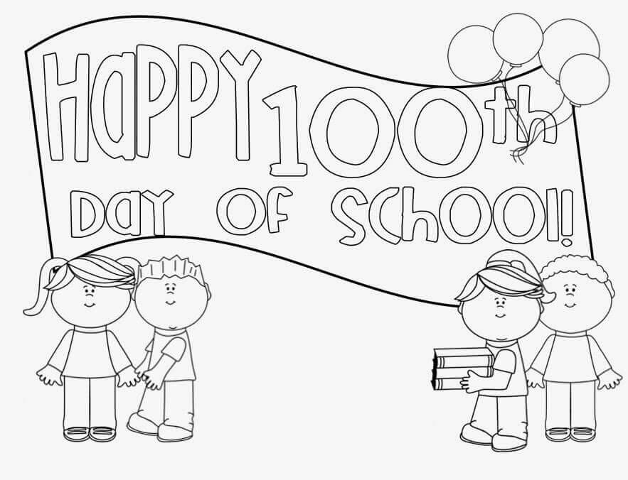 Free Printable 100 Days Of School Coloring Pages