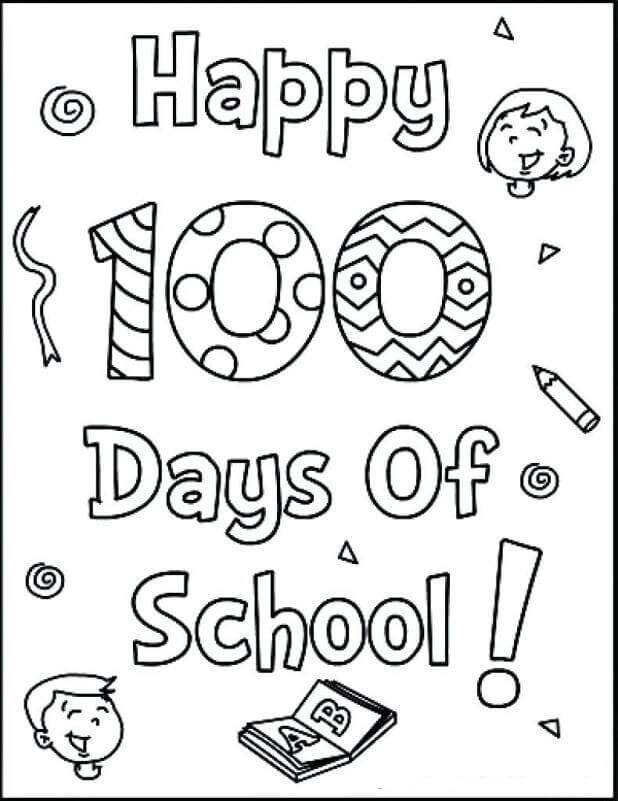 Free Printable 100 Days Of School Coloring Pages