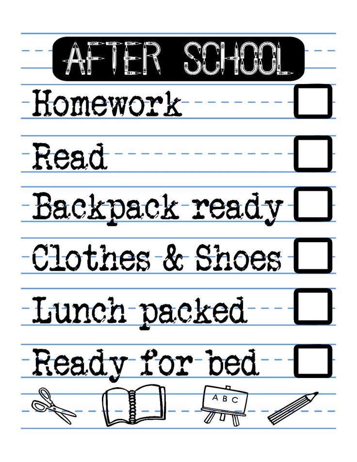  FREE PRINTABLE After School Checklist For Kids My Paper Craze 