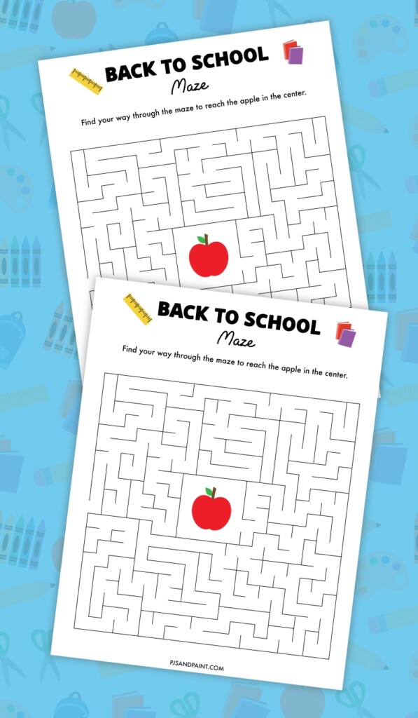 Free Printable Back To School Maze Pjs And Paint