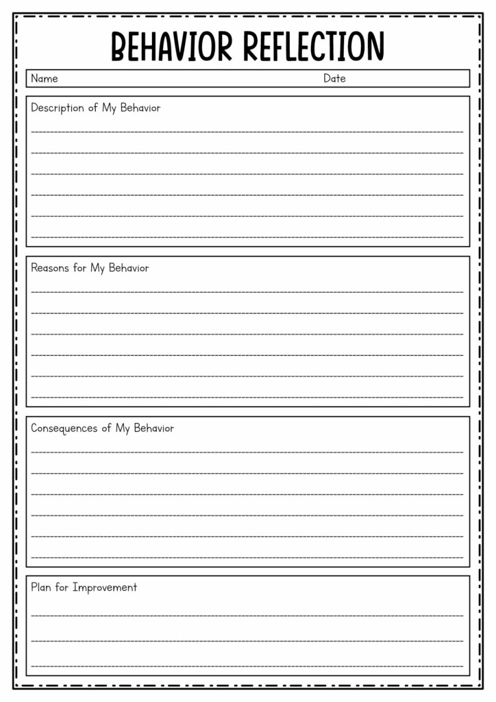 Free Printable Behavior Reflection Sheets