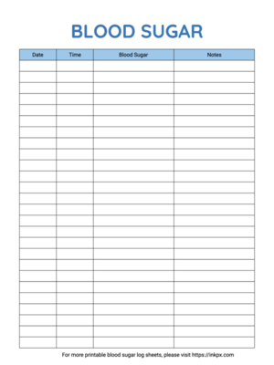 Free Printable Blood Sugar Level Log Sheets PDF PNG JPG Track And
