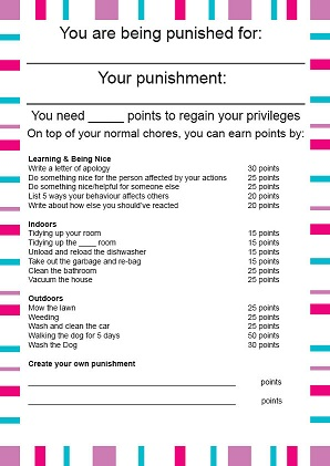 Free Printable Discipline Worksheets
