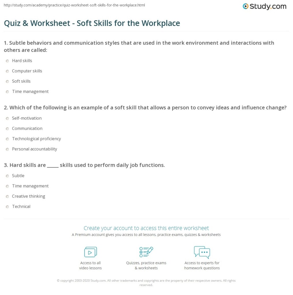 Free Printable Soft Skills Worksheets Printable Templates