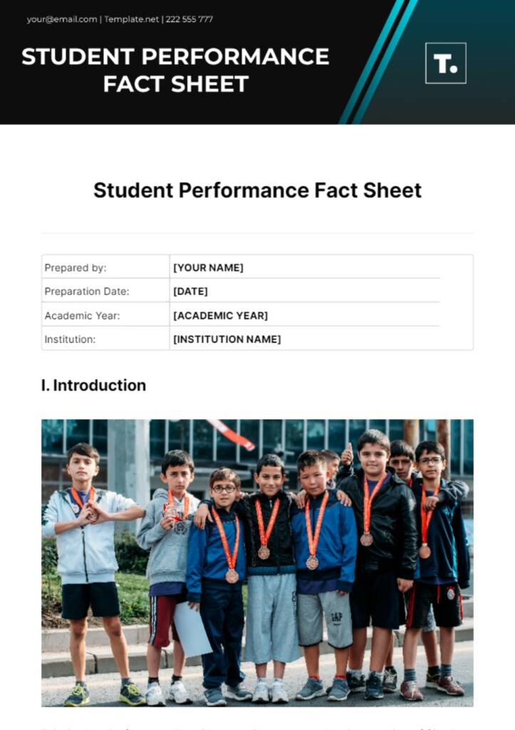 Free Student Performance Fact Sheet Template To Edit Online