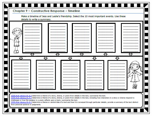 FREE Timeline Worksheet Bridge To Terabithia Bridge To Terabithia 