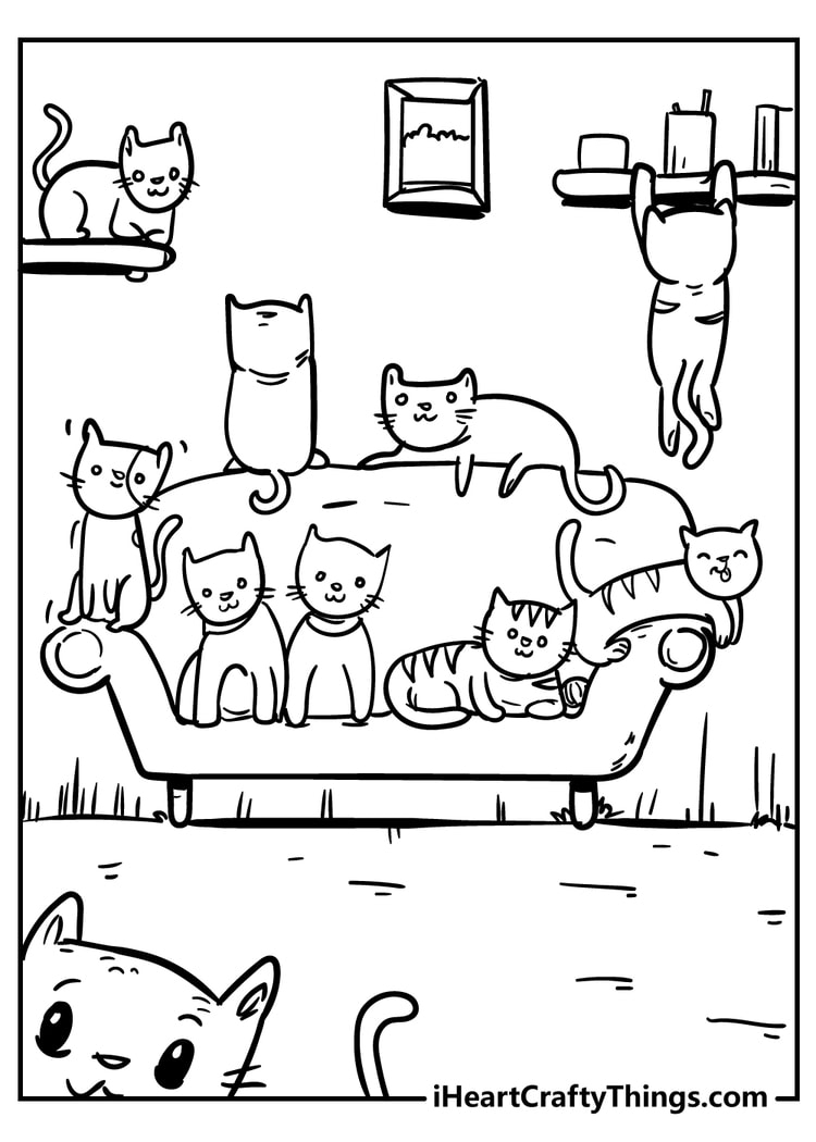 Funny Cat Coloring Pages Cancertolf
