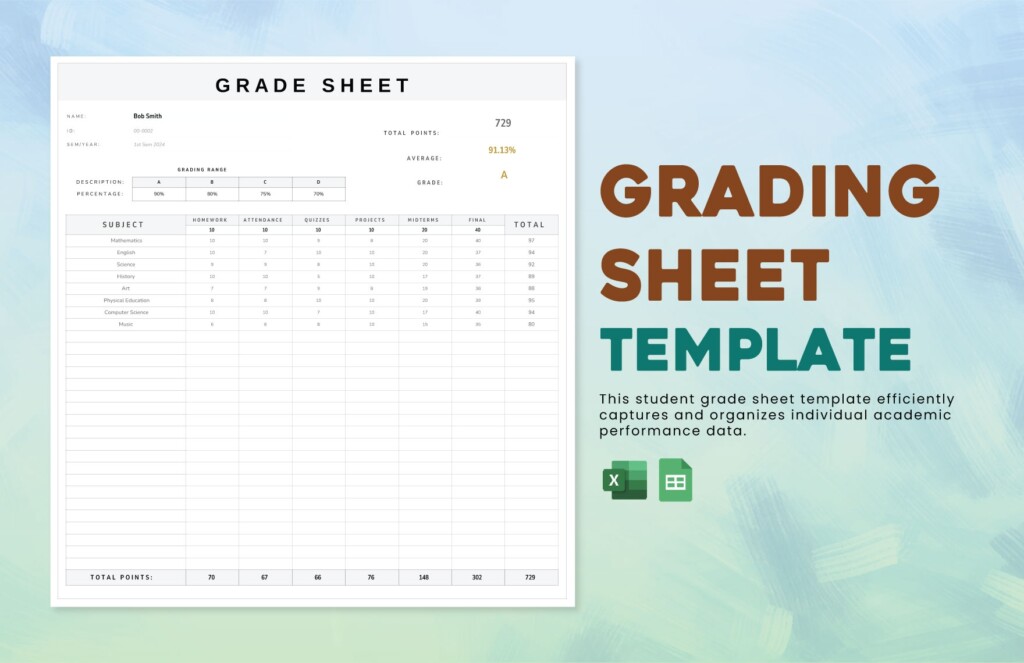 Grade Templates In Excel FREE Download Template