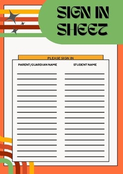 Groovy Retro Open House Info Sheets By Zaira Portillo TPT