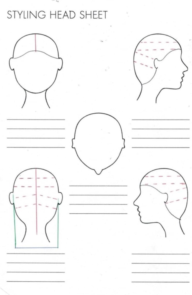 Hair Cutting And Hair Color Head Sheet Salon Etsy