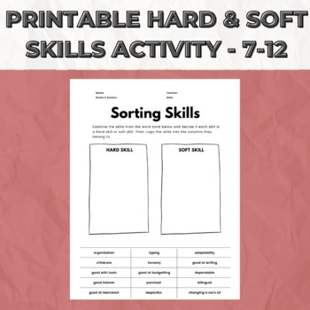 Hard And Soft Skills Activity For High School 7 12 Worksheet TpT