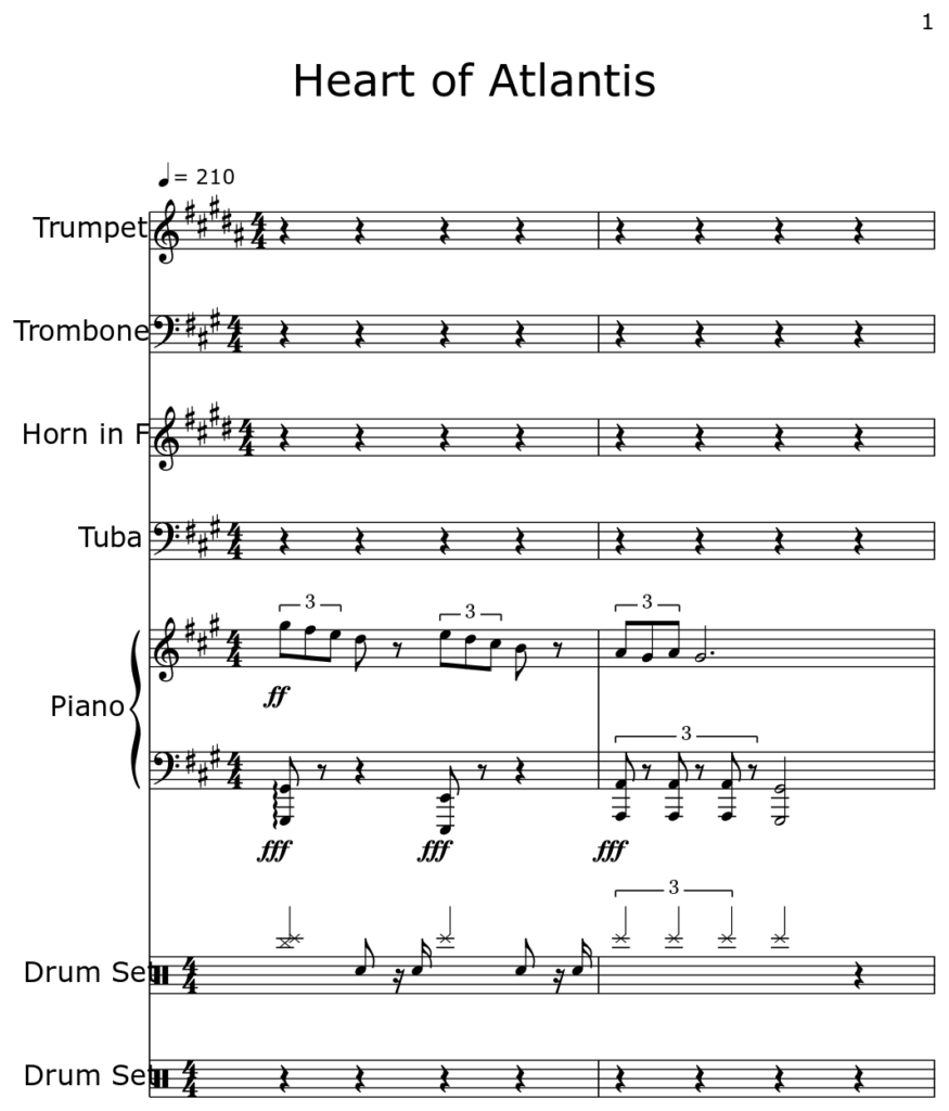 Heart Of Atlantis Sheet Music For Trumpet Trombone Horn In F Tuba 