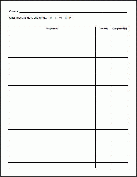 High School And College Assignment Planner Free To Print PDF File 
