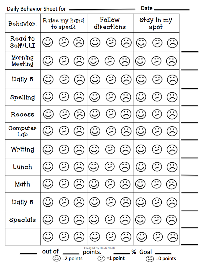 Individual Student Behavior Management Freebie