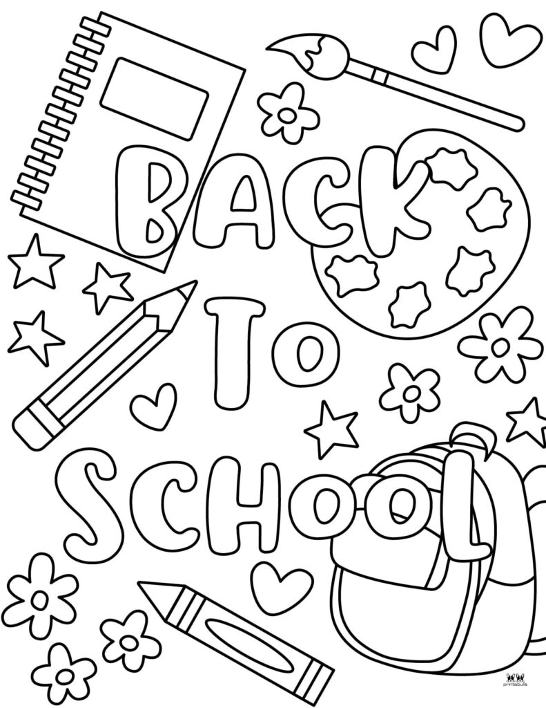 Kid Coloring Pages Back To School