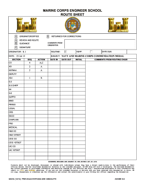 Marine Corps Engineer School Route Sheet 2014 2025 Fill And Sign 