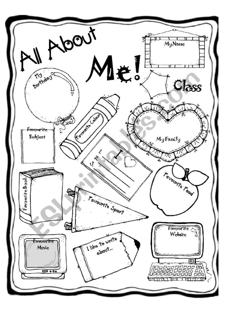 Math All About Me Worksheet