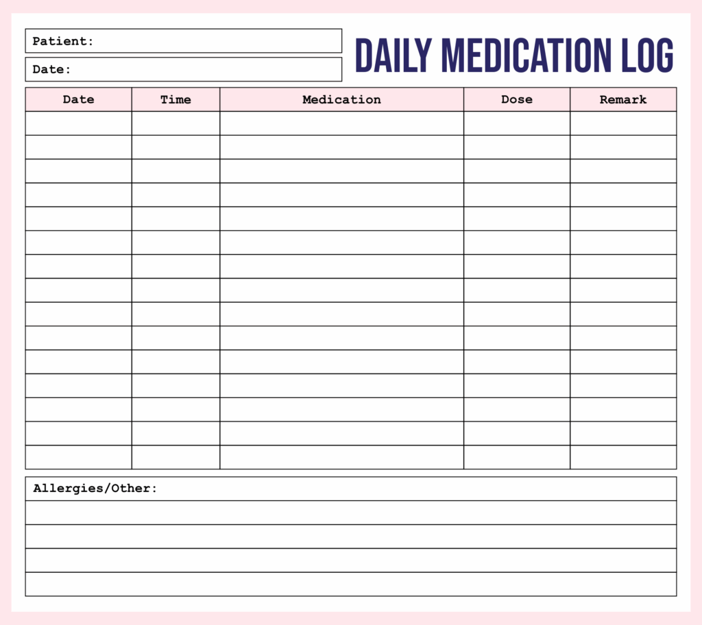 Medication Sheet 10 Free PDF Printables Printablee