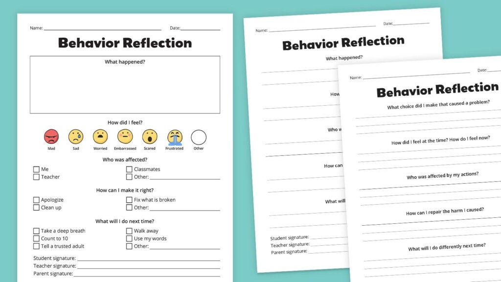Middle School Behavior Check Sheet