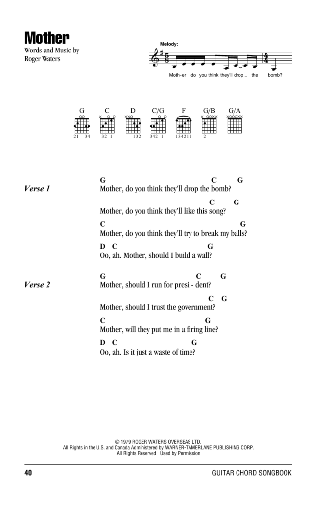 Mother Sheet Music Direct