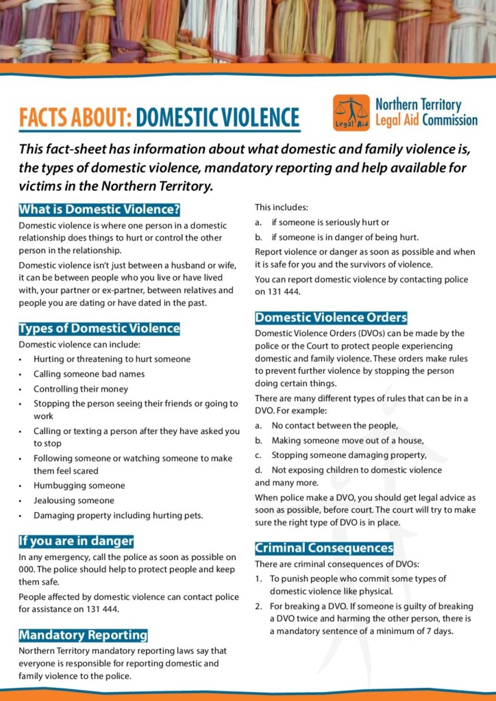 NT Legal Aid Domestic Violence Factsheet