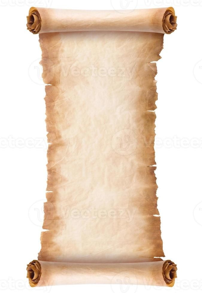 Old Parchment Paper Scroll Sheet Vintage Aged Or Texture Isolated On 