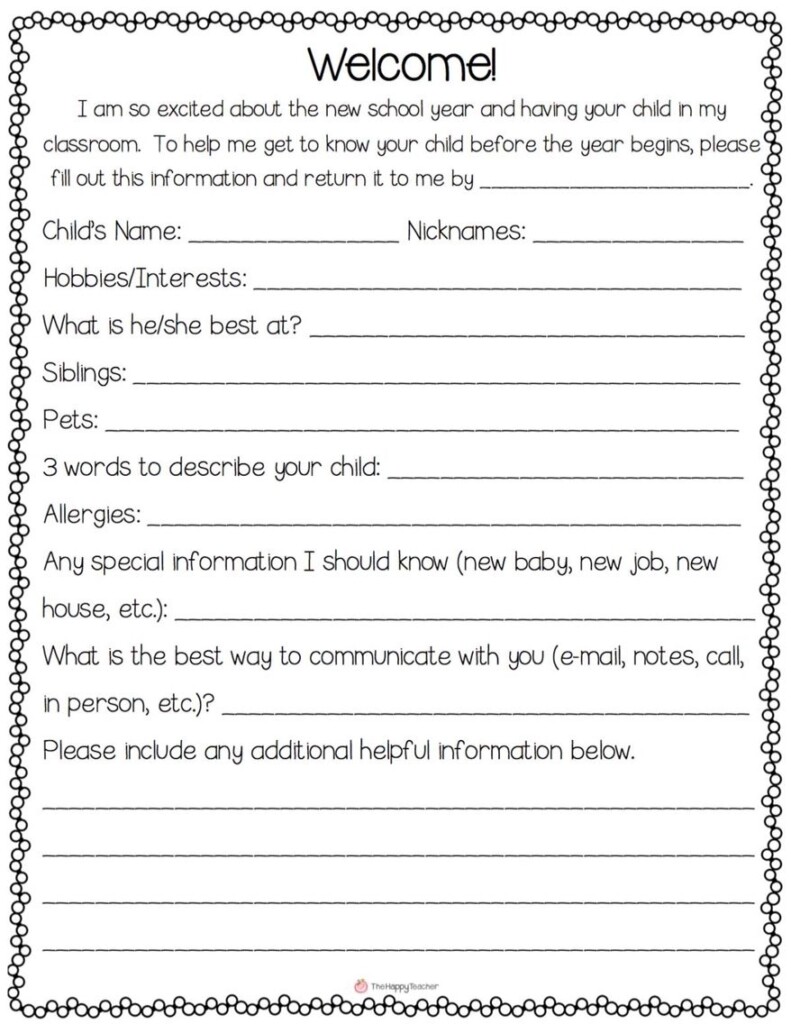 Parent Meet And Greet Info Sheet School Communication Parents As 