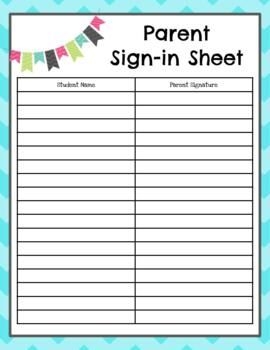 Parent Sign in Sheet Ecole Gabriel