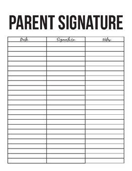 Parent Signature Sheet By Porter 39 s Classroom TPT