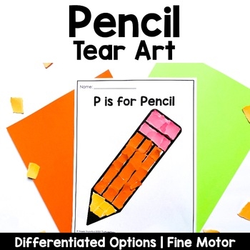 Pencil Tear Art Craft Back To School By ThatKinderMama TPT
