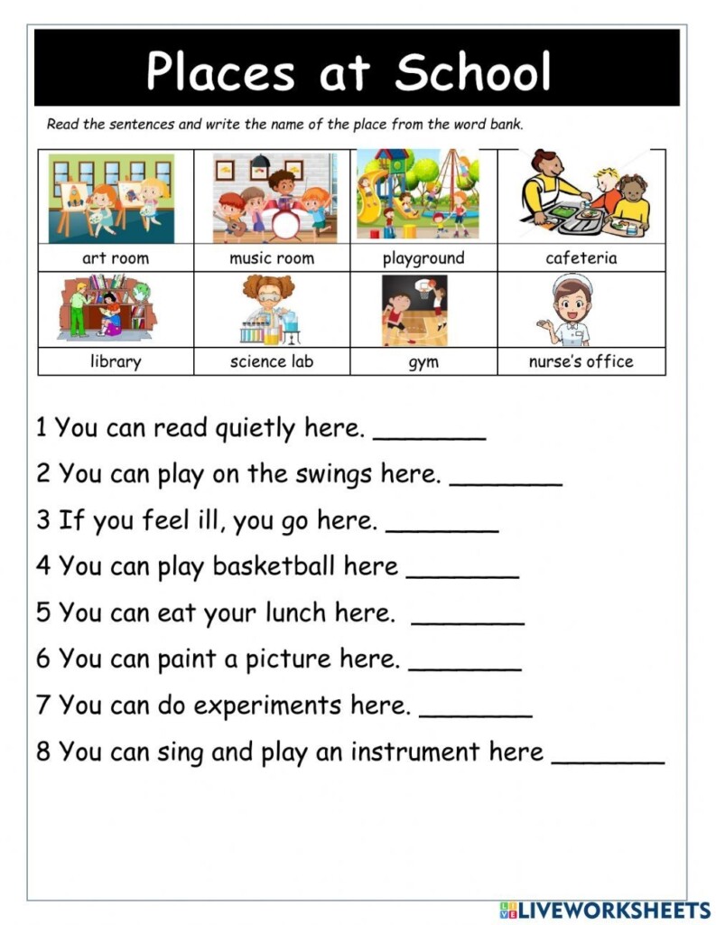 Places At School Online Pdf Exercise School Worksheets English 