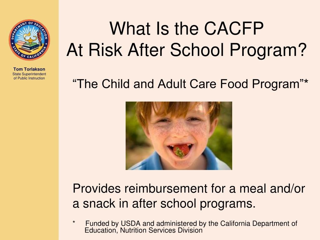 PPT CACFP At Risk After School Program PowerPoint Presentation Free 