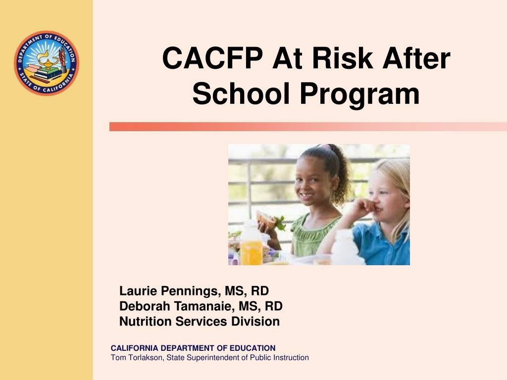 PPT CACFP At Risk After School Program PowerPoint Presentation Free 