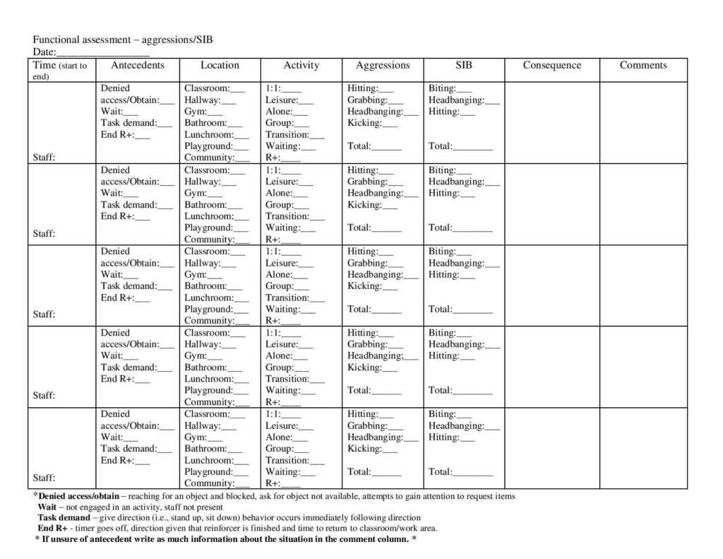 Printable Abc Data Sheet