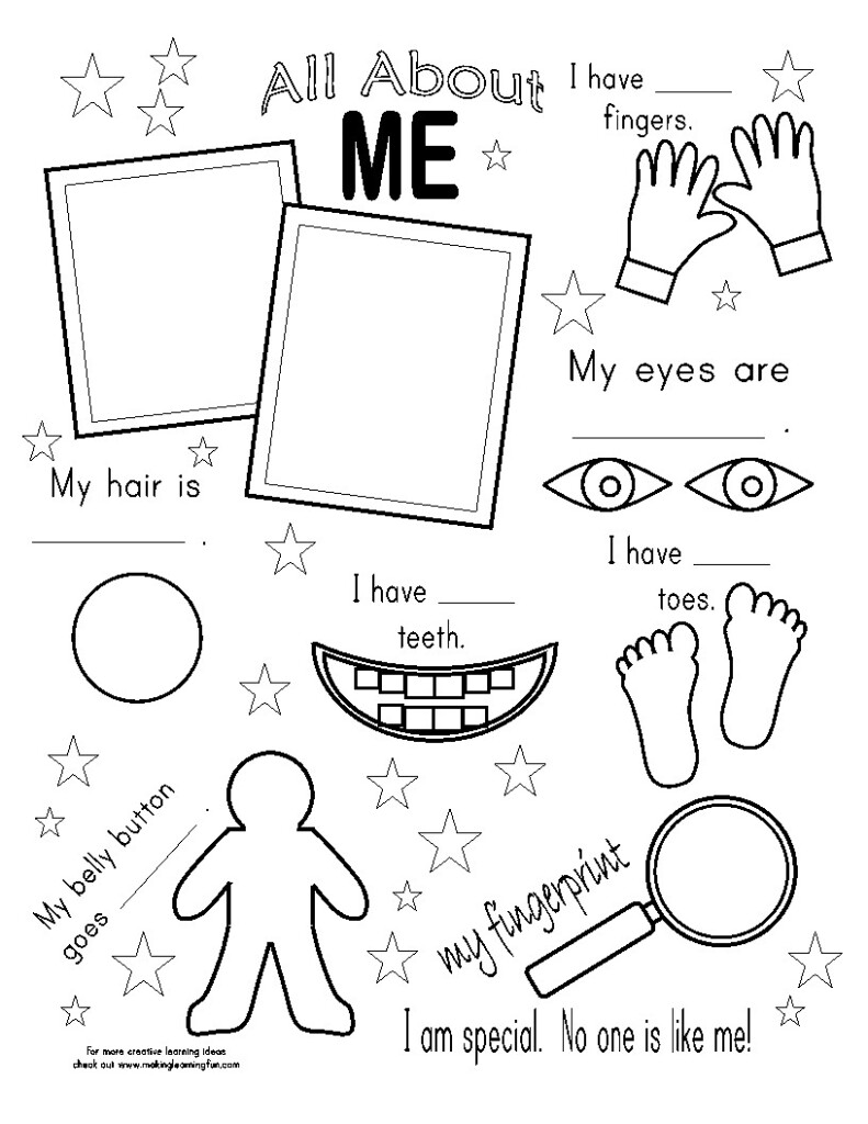 Printable All About Me Coloring Pages