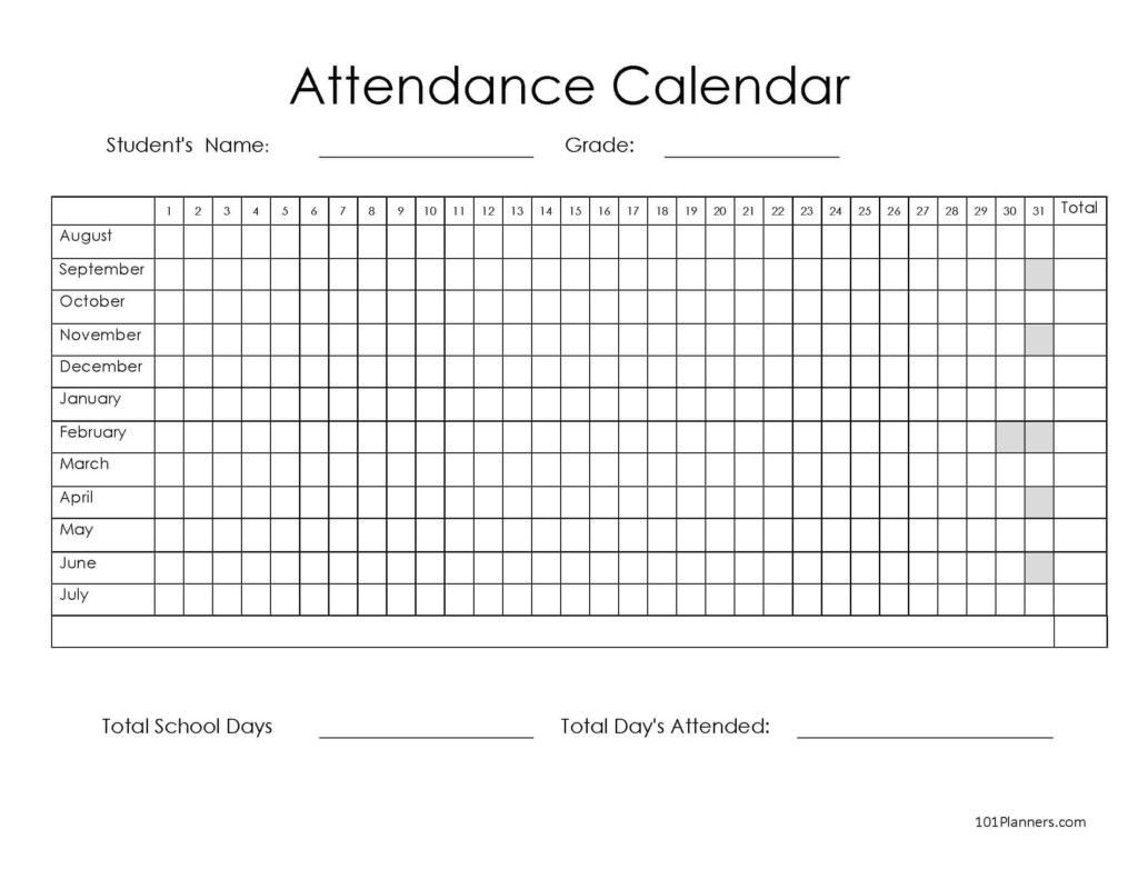 Printable Attendance Sheet For Homeschool Printable Forms Free Online