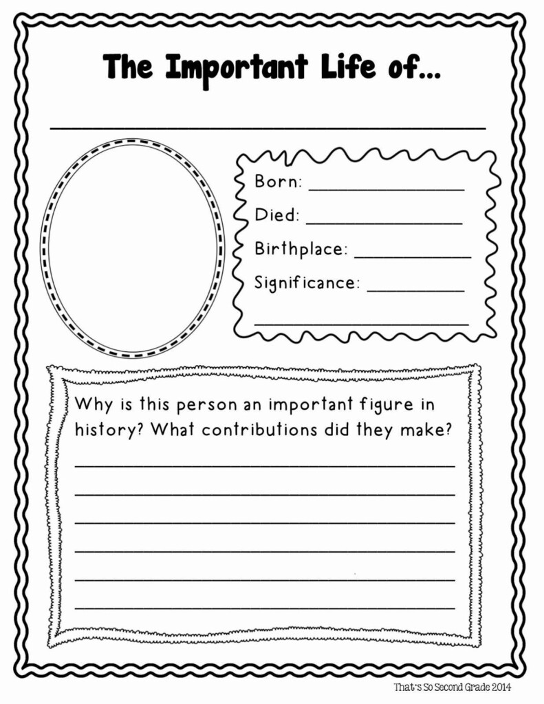 Printable Biography Worksheets For Kids