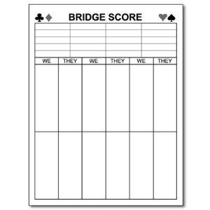 Printable Bridge Score Sheets Bridge Tally Cards Bridge Tally 