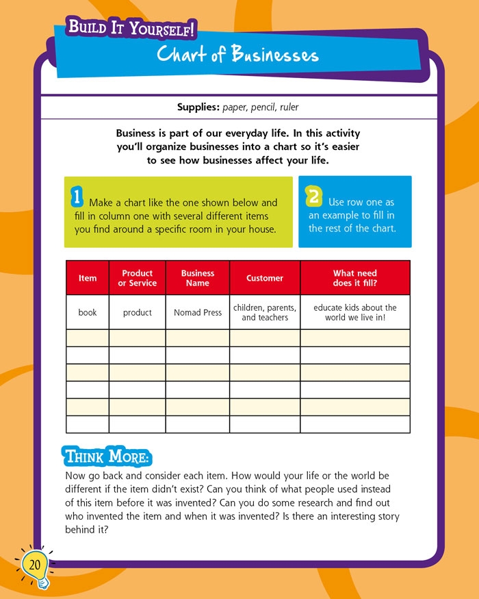 Printable Entrepreneurship Activity Sheets