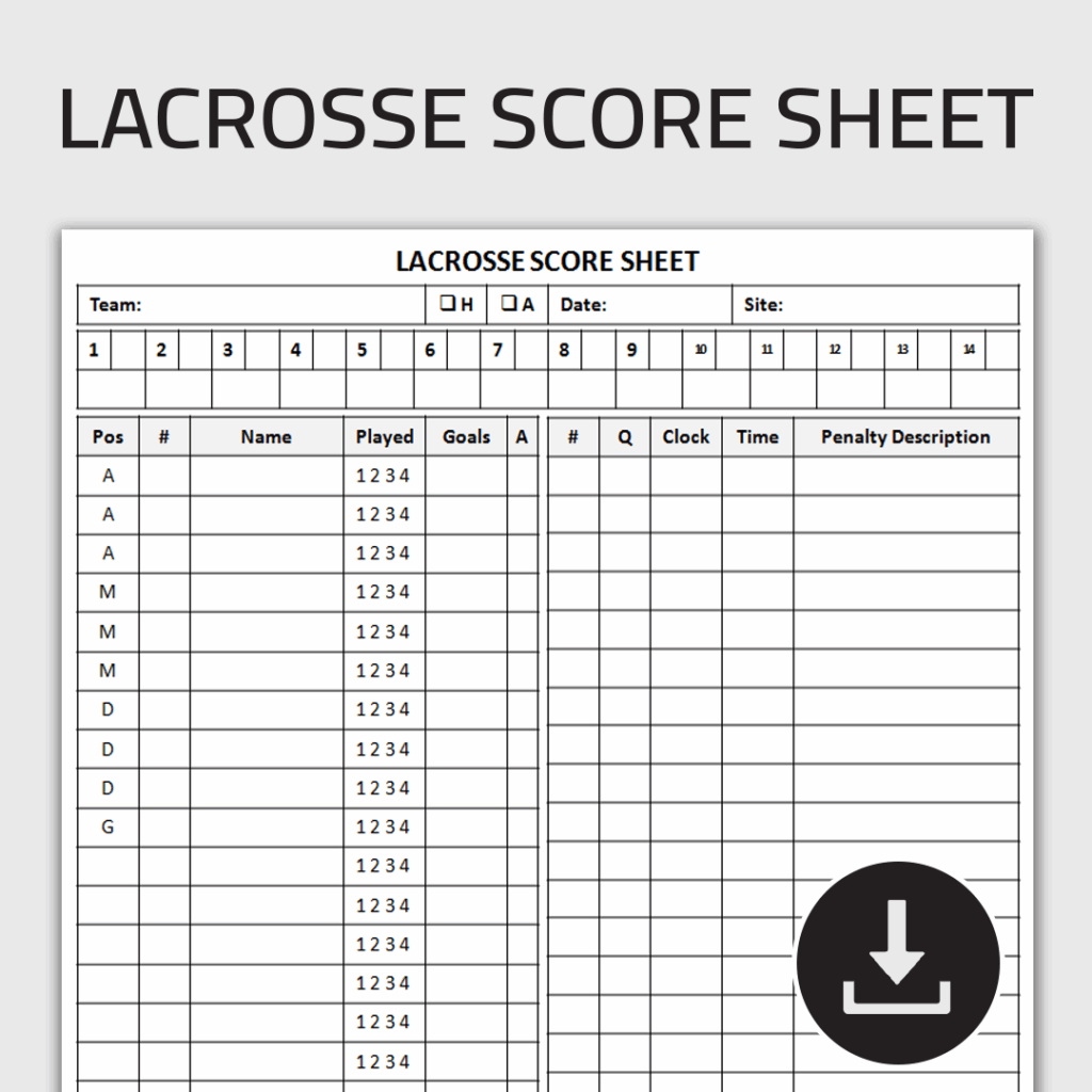Printable Lacrosse Stat Sheet Template
